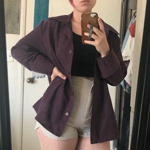 Sonoma lifestyle deep purple suede button down XL